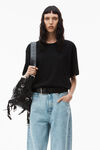 alexander wang pocket tee in high twist jersey   black