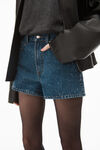 alexander wang shorty high-rise short in denim deep blue