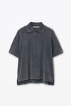 Alexander Wang vintage grey men's short-sleeve polo tee in cotton jersey