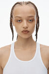 Alexander Wang white 水晶烫钻短款工字背心 t 恤