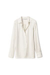 CRYSTAL PINSTRIPE SHIRT IN SILK CHARMEUSE