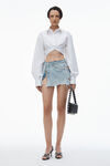 Alexander Wang white 徽标弹力有机棉短款衬衫