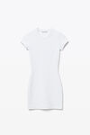 alexander wang mini dress in textured logo jacquard white