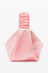 alexander wang 缎面烫钻 scrunchie 迷你手袋 prism pink