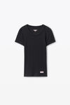 Alexander Wang black crystal hotfix scoop neck tee