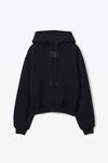 Alexander Wang black 发泡徽标装饰硬挺毛圈布连帽衫