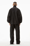 alexander wang track jacket in satin faille jersey black