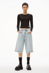 Alexander Wang black long-sleeve tee in ribbed cotton jersey