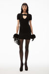 alexander wang mini dress in stretch knit black