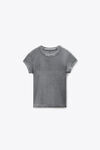 Alexander Wang grey crystal hotfix logo cotton baby tee