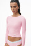 alexander wang 罗纹棉长袖 t 恤 light pink