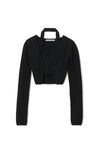 alexander wang long-sleeve twinset cardigan black