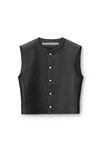 alexander wang 内衬皮革摩托车手背心 black
