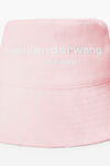 Alexander Wang light pink unisex distressed logo bucket hat