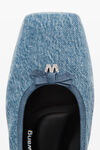 alexander wang billie flat in washed denim vintage light indigo