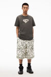 alexander wang money heart tee in compact jersey washed black