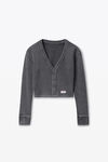 Alexander Wang army drab 灰色华夫纹针织开衫
