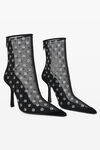 alexander wang delphine 105 bootie in mesh/crystal black