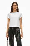 alexander wang puff logo shrunken tee in cotton jersey white