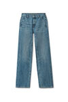alexander wang ez mid-rise straight-leg jean in denim  vintage medium indigo