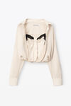 alexander wang 真丝绉缎叠搭系扣衬衫 ivory