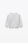 alexander wang kids logo sweatshirt in essential terry light heather grey