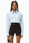 alexander wang logo elastic bike short in ribbed jersey black