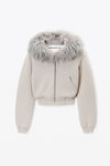 Alexander Wang washed oyster white 蒙古帽式连帽衫