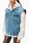 alexander wang oversized vest in denim vintage medium indigo