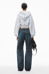 Alexander Wang light heather grey 棉质短款拉链连帽衫