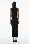 Alexander Wang black prestyled bodycon midi dress