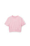 Alexander Wang pink chalk 超细美利奴羊毛徽标装饰压纹 t 恤
