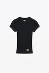 Alexander Wang black scoop neck ribbed cotton tee
