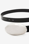 alexander wang dome metal belt in leather black
