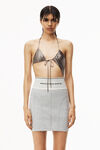 alexander wang 徽标装饰罗纹针织松紧迷你半裙 grey