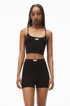 Alexander Wang black 罗纹针织无缝吊带背心