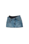 Alexander Wang vintage medium indigo 不对称蕾丝腰带预制款牛仔半身裙