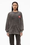 alexander wang grill graphic tee in compact jersey acid black