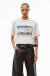 alexander wang 密织平纹针织布 ny skyline 图案 t 恤 light heather grey