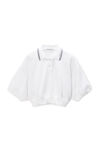 Alexander Wang white 短款束腰棉质 polo 衫