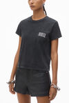 Alexander Wang acid black shrunken tee in acid wash jersey