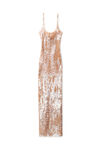 alexander wang maxi tank dress in sequin nylon flax