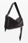Alexander Wang black ricco medium flap bag in lambskin leather