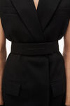 alexander wang sleeveless blazer dress in wool  black