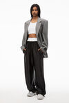 alexander wang track pant in satin jersey black