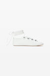 Alexander Wang optic white vyolette lace-up flat in leather