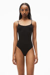 Alexander Wang black cami bodysuit in ribbed jersey