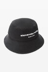 Alexander Wang washed black unisex distressed logo bucket hat