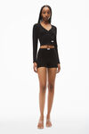 Alexander Wang black cardigan in seamless rib-knit