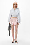 Alexander Wang light heather grey cropped zip up hoodie in classic cotton terry